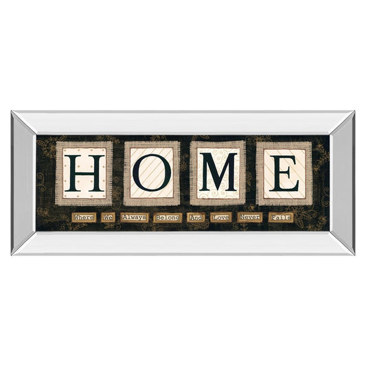 Classy Living Warm Welcome Wall Art 42x18in | Contemporary Mirrored Frame with Glass | Living Room & Entryway Decor | 42 x 18 x 3 in | Model 1571MF