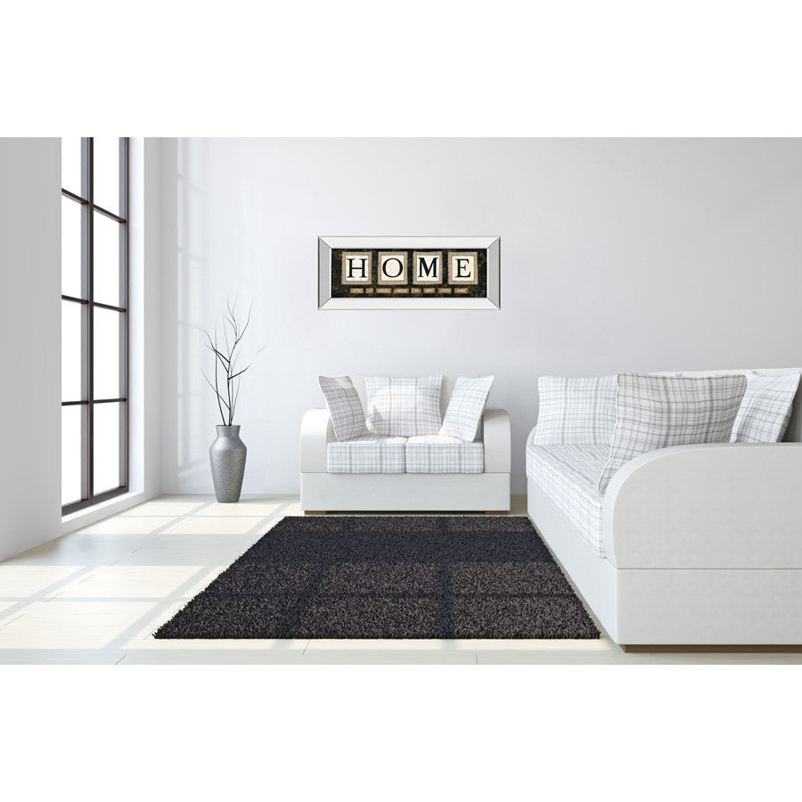 Classy Living Warm Welcome Wall Art 42x18in | Contemporary Mirrored Frame with Glass | Living Room & Entryway Decor | 42 x 18 x 3 in | Model 1571MF