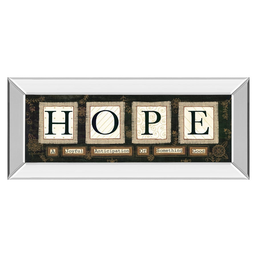 Classy Living Hope Message Wall Art 42x18in | Contemporary Mirrored Frame | Living Room & Bedroom Inspirational Decor | 42 x 18 x 3 in | Model 1572MF