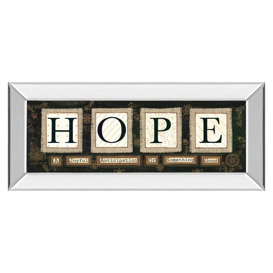Classy Living Hope Message Wall Art 42x18in | Contemporary Mirrored Frame | Living Room & Bedroom Inspirational Decor | 42 x 18 x 3 in | Model 1572MF