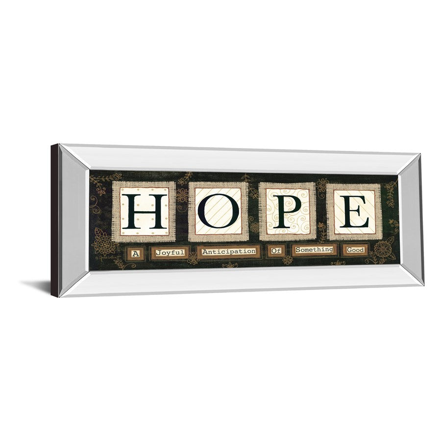 Classy Living Hope Message Wall Art 42x18in | Contemporary Mirrored Frame | Living Room & Bedroom Inspirational Decor | 42 x 18 x 3 in | Model 1572MF