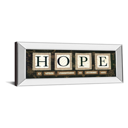 Classy Living Hope Message Wall Art 42x18in | Contemporary Mirrored Frame | Living Room & Bedroom Inspirational Decor | 42 x 18 x 3 in | Model 1572MF