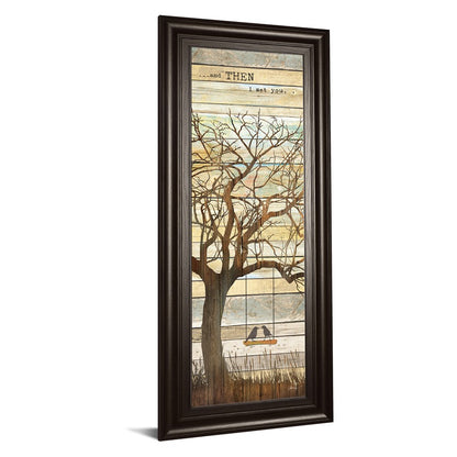 Classy Living And Then I Met You Wall Art 18x42in | Contemporary Framed Graphic Art on Paper with Dark Chocolate MDF Frame | Living Room & | Model 1585