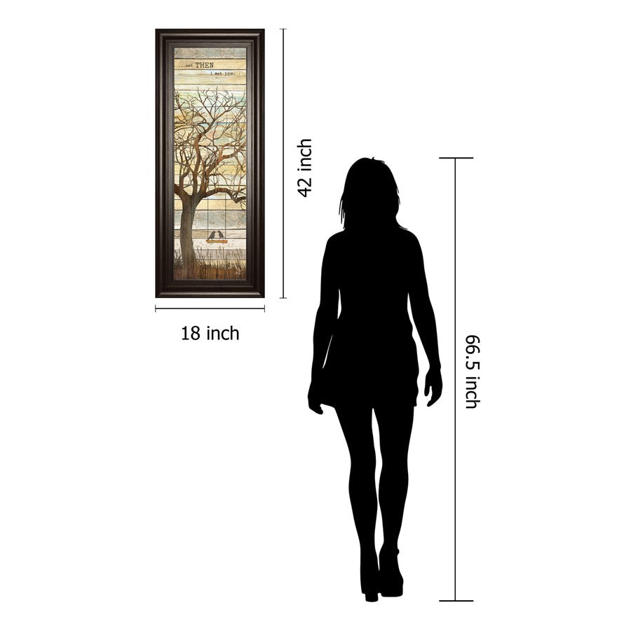 Classy Living And Then I Met You Wall Art 18x42in | Contemporary Framed Graphic Art on Paper with Dark Chocolate MDF Frame | Living Room & | Model 1585