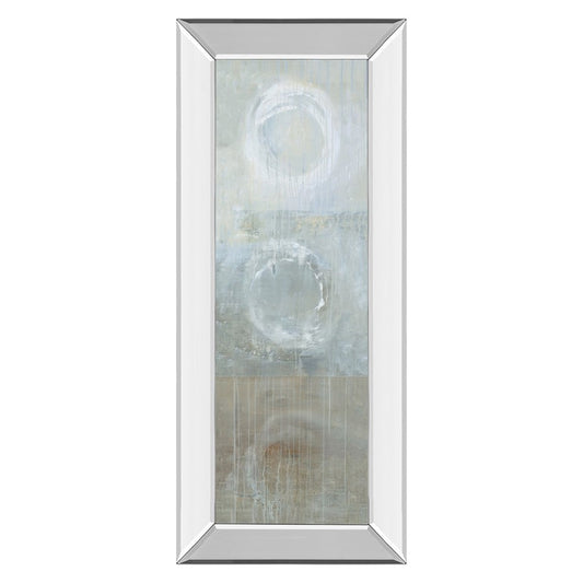 Classy Living Serene Circles 18x42in Wall Art | Contemporary Multicolor Abstract on Paper in Mirrored Frame | Living Room & Bedroom Decor | Model 1596MF