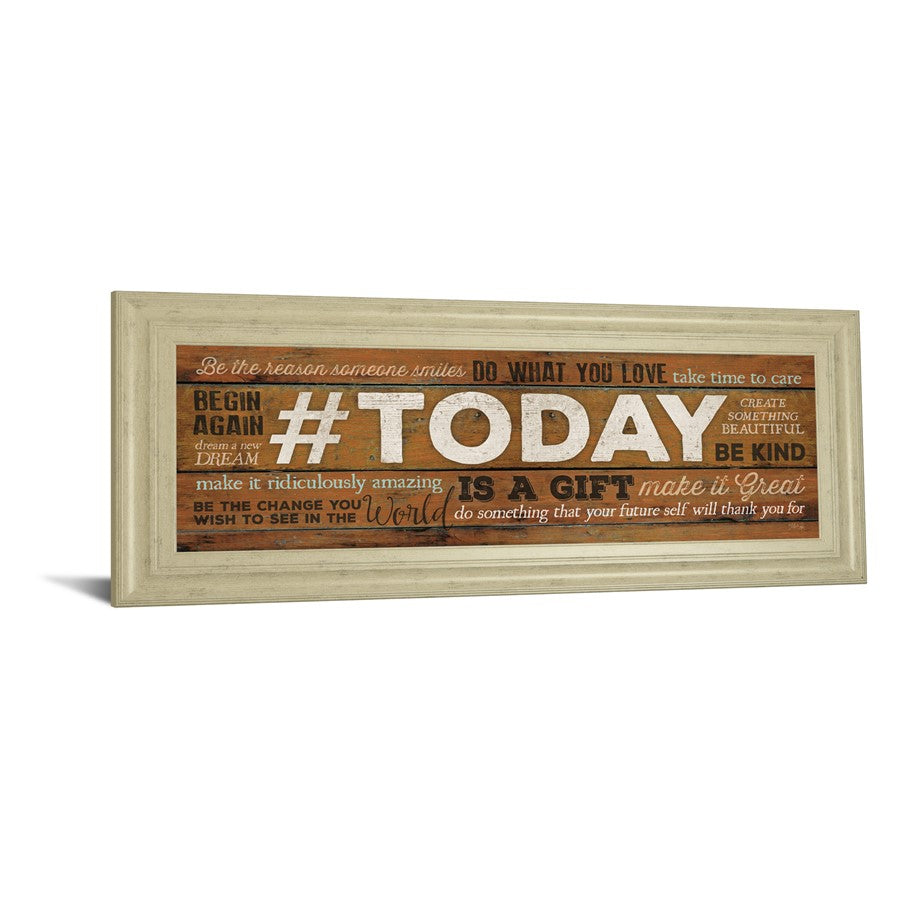 Classy Living Today Is A Gift Wall Art 42x18in | Traditional Multicolor Paper on MDF Frame | Living Room & Office Inspirational Decor | 42 x | Model 1626