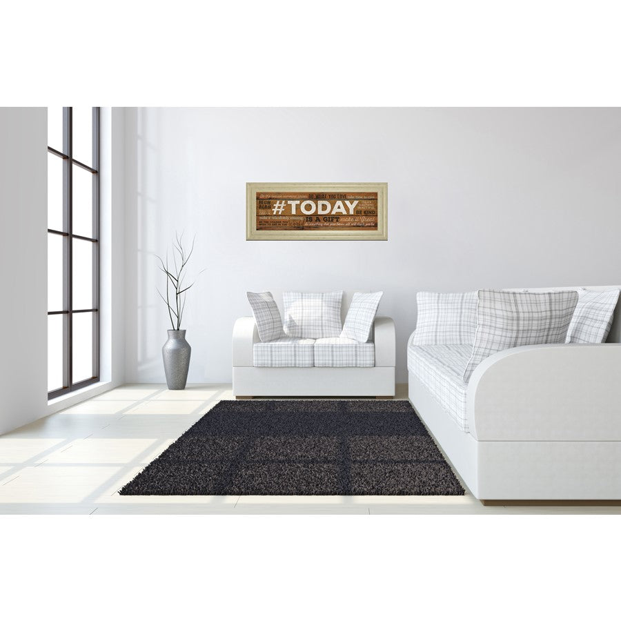 Classy Living Today Is A Gift Wall Art 42x18in | Traditional Multicolor Paper on MDF Frame | Living Room & Office Inspirational Decor | 42 x | Model 1626