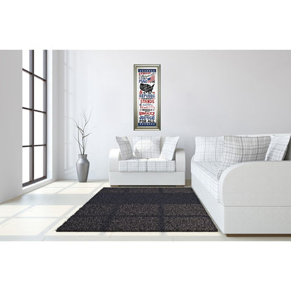 Classy Living Pledge of Allegiance 18x42in Framed Wall Art | Contemporary Patriotic Red White Blue | Living Room & Office Decor | 1 x 18 x 42 | Model 1628