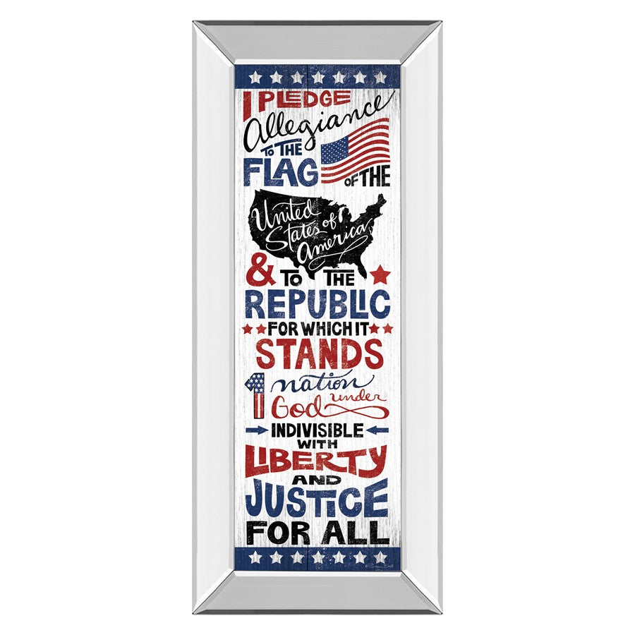 Classy Living Pledge of Allegiance 18x42in Wall Art | Contemporary Patriotic Red White Blue | Living Room & Office Decor | 18 x 42 x 3 in | Model 1628MF