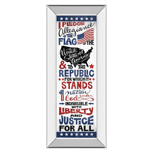 Classy Living Pledge of Allegiance 18x42in Wall Art | Contemporary Patriotic Red White Blue | Living Room & Office Decor | 18 x 42 x 3 in | Model 1628MF