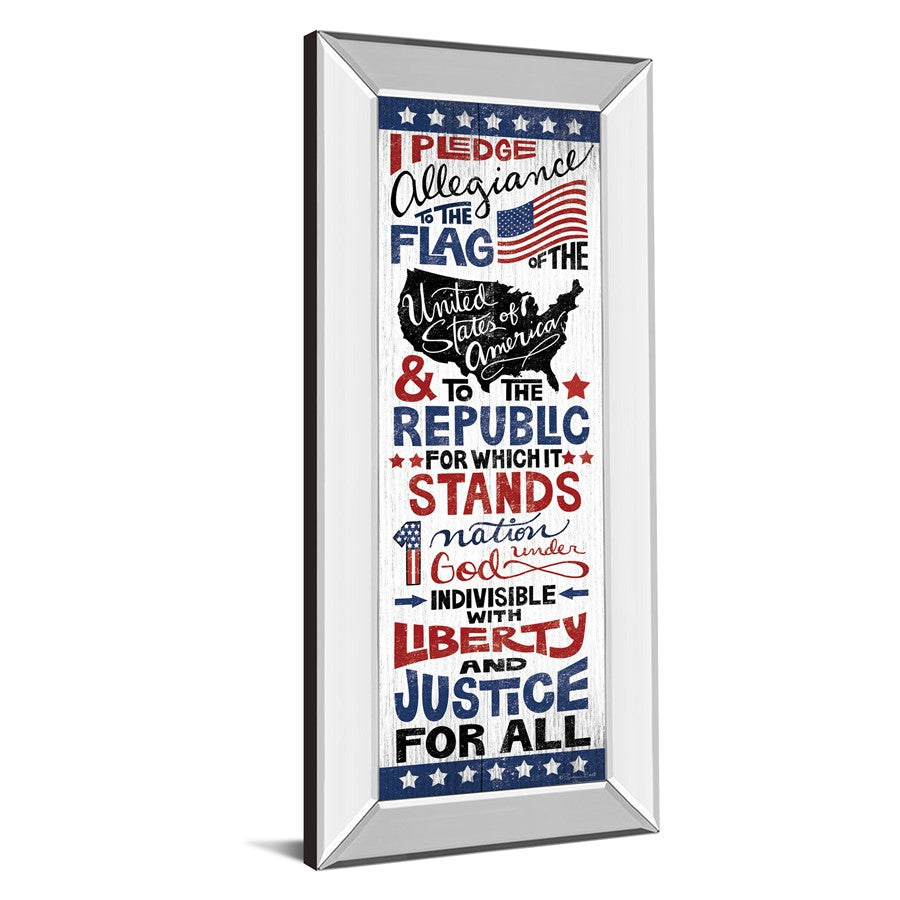 Classy Living Pledge of Allegiance 18x42in Wall Art | Contemporary Patriotic Red White Blue | Living Room & Office Decor | 18 x 42 x 3 in | Model 1628MF