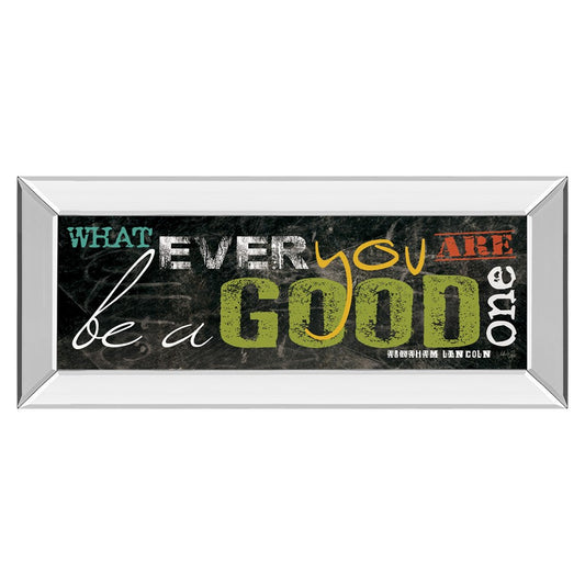 Classy Living Good One 42x18in Wall Art | Contemporary Multicolor Paper on Mirrored Frame | Living Room & Office Inspirational Decor | 42 x | Model 1630MF