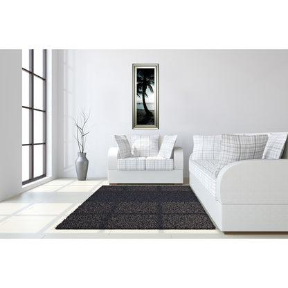 Classy Living Bimini Palm Silhouette Wall Art 18x42in | Contemporary Silver Serenity MDF Frame | Living Room & Bedroom Coastal Decor | 1 x 18 | Model 1634