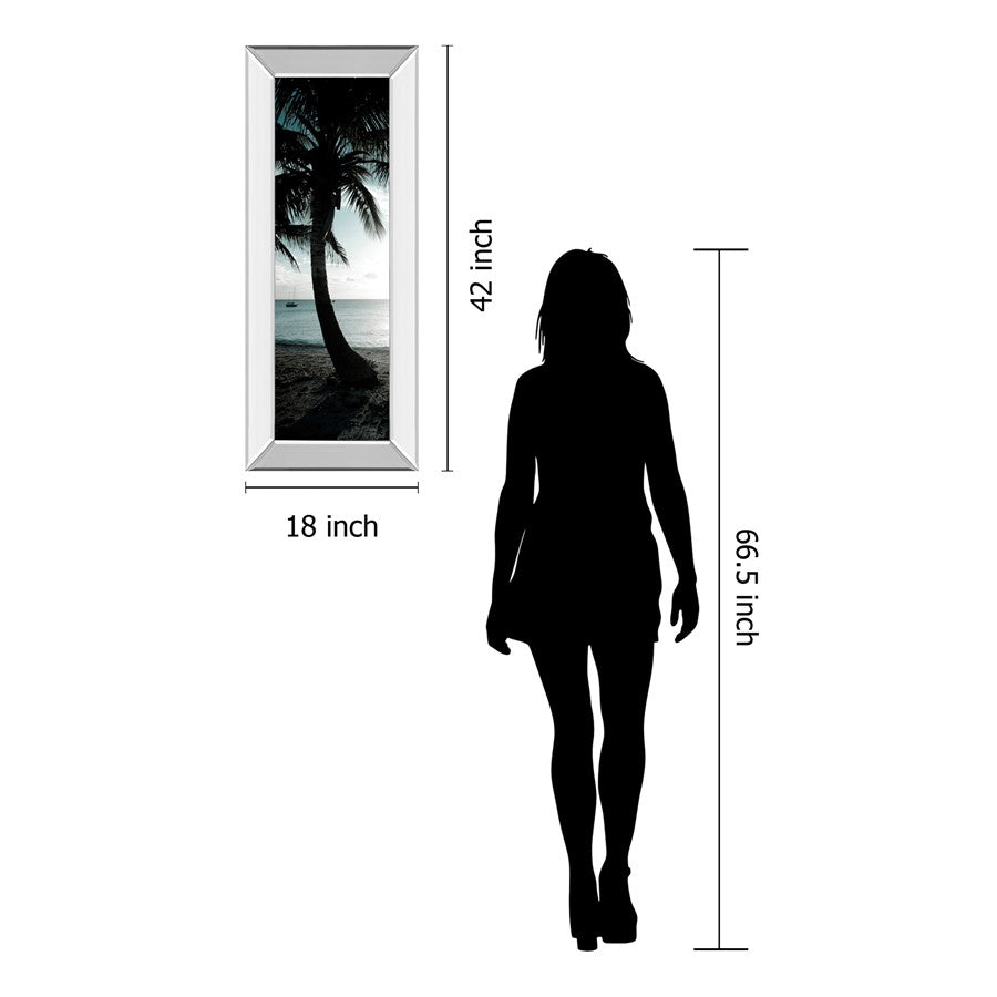 Classy Living Bimini Palm Silhouette Wall Art 18x42in | Contemporary Tropical Coastal Decor | Living Room & Bedroom | 18 x 42 x 3 in | Model 1634MF