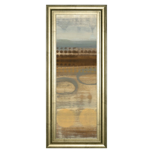 Classy Living Serene Movement 18x42in Wall Art | Contemporary Abstract on Paper in Crisp Chardonnay MDF Frame | Living Room & Office Decor | Model 1638