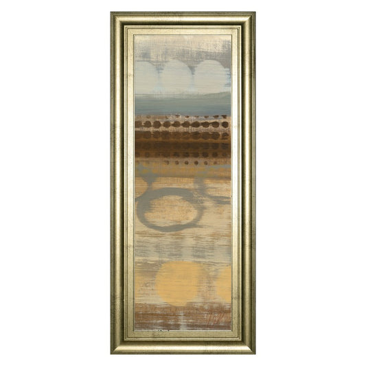 Classy Living Movement Panel II 18x42in Wall Art | Contemporary Multicolor Abstract on Paper in Crisp Chardonnay MDF Frame | Living Room & | Model 1639