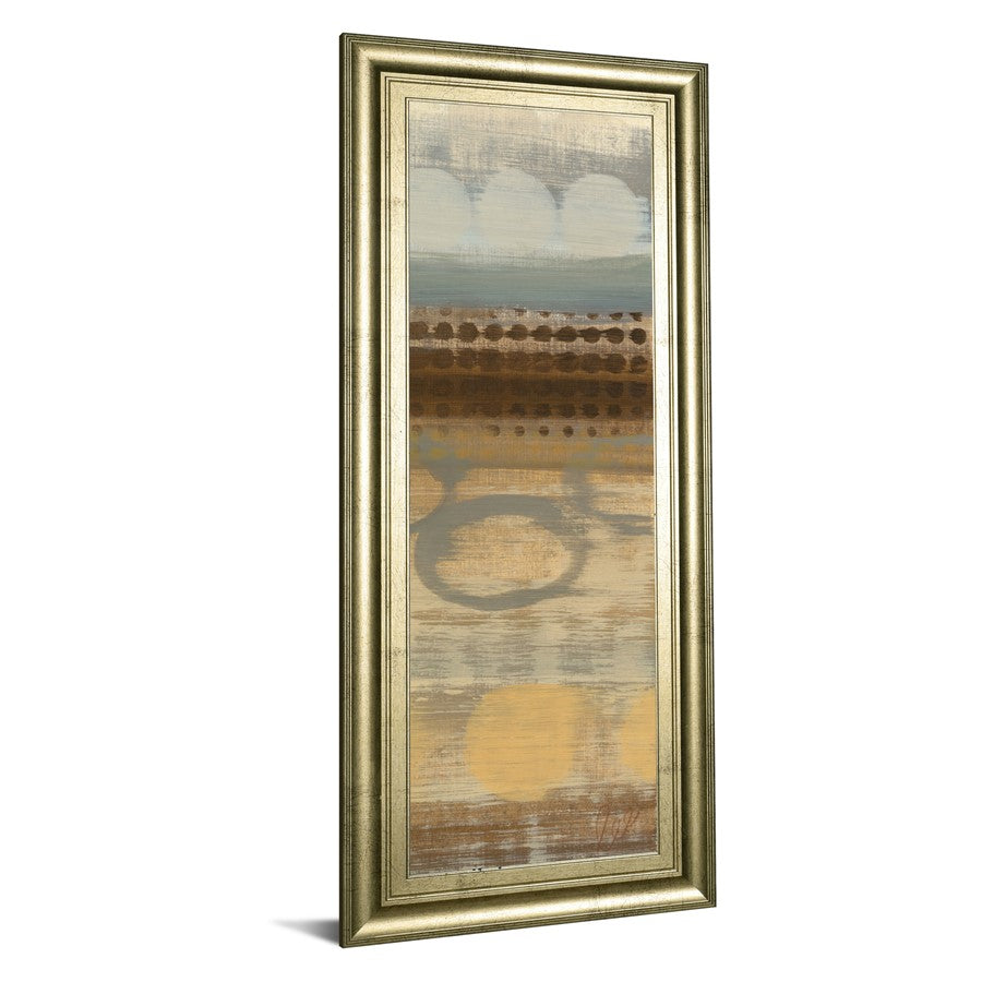 Classy Living Movement Panel II 18x42in Wall Art | Contemporary Multicolor Abstract on Paper in Crisp Chardonnay MDF Frame | Living Room & | Model 1639