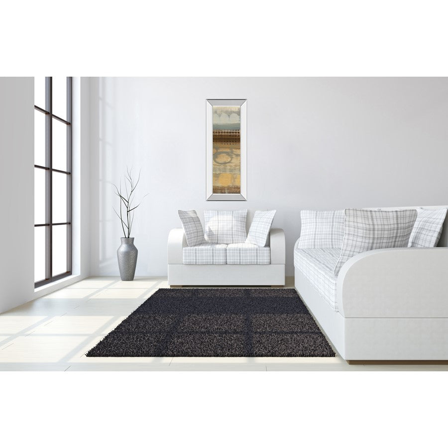 Classy Living Movement Panel II 18x42in Wall Art | Contemporary Abstract Mixed Media with Mirrored Frame | Living Room & Bedroom Decor | 18 | Model 1639MF