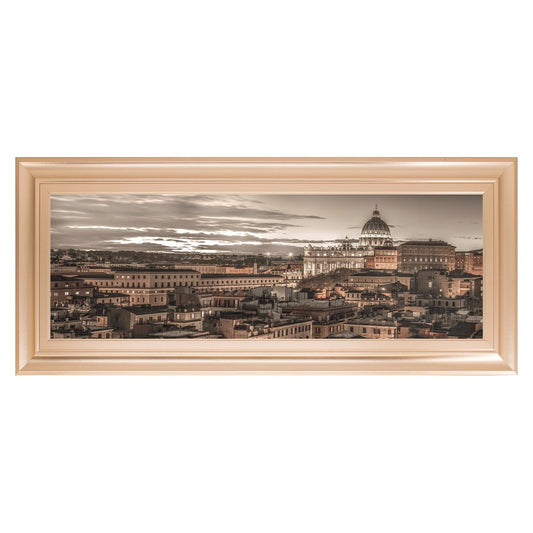 Classy Living Roman Twilight Wall Art 42x18in | Transitional Rose Gold Romance MDF Frame | Living Room & Office Decor | 42 x 18 x 1 in | Model 1640