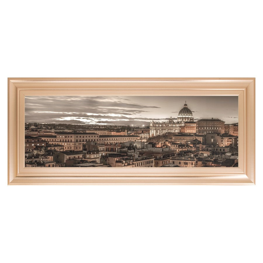 Classy Living Roman Twilight Wall Art 42x18in | Transitional Rose Gold Romance MDF Frame | Living Room & Office Decor | 42 x 18 x 1 in | Model 1640