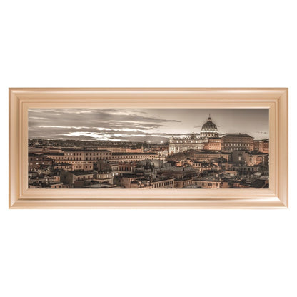 Classy Living Roman Twilight Wall Art 42x18in | Transitional Rose Gold Romance MDF Frame | Living Room & Office Decor | 42 x 18 x 1 in | Model 1640