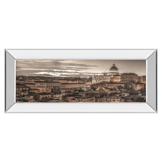 Classy Living Roman Twilight 42x18in Wall Art | Transitional Mirrored Frame and Multicolor Print | Living Room & Office Decor | 42 x 18 x 3 | Model 1640MF