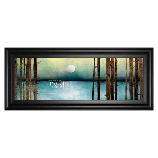 Classy Living Moonlit Forest 42x18in Wall Art | Contemporary Framed MDF and Glass | Living Room & Bedroom Tranquil Decor | 42 x 18 x 1 in | Model 1641