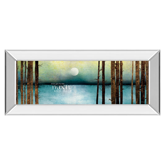 Classy Living Moonlit Forest 42x18in Wall Art | Contemporary Mirrored Frame | Living Room & Bedroom Tranquil Decor | 42 x 18 x 3 in | Model 1641MF