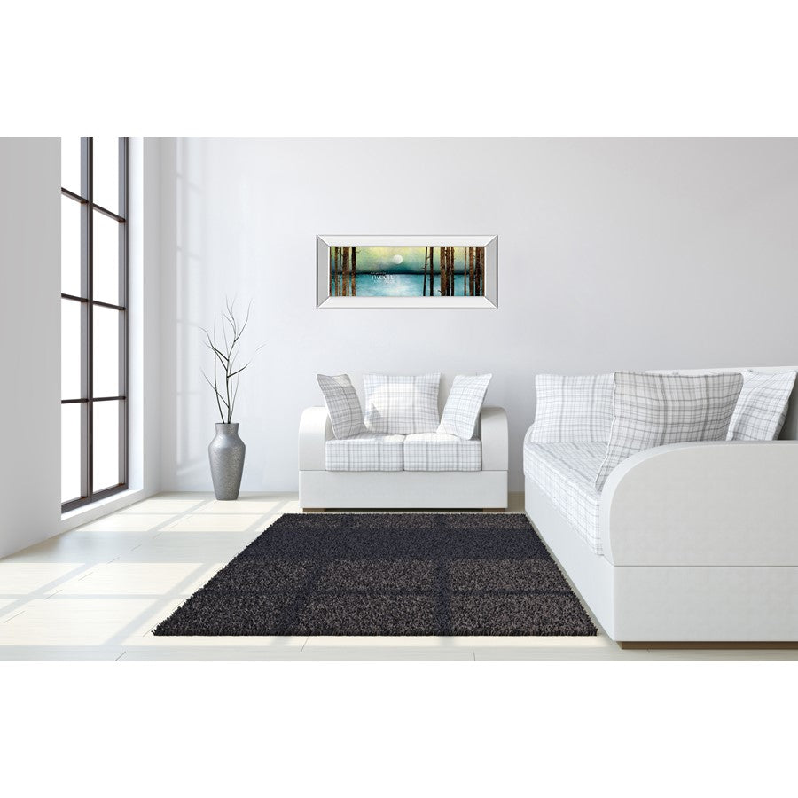 Classy Living Moonlit Forest 42x18in Wall Art | Contemporary Mirrored Frame | Living Room & Bedroom Tranquil Decor | 42 x 18 x 3 in | Model 1641MF