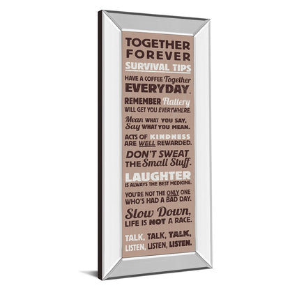 Classy Living Together Forever Wall Art 18x42in | Contemporary Typography on Paper with Mirrored Frame | Living Room & Office Inspirational | Model 1644MF