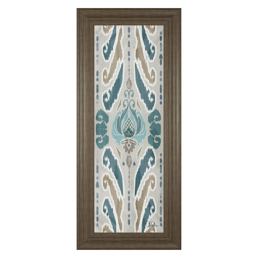 Classy Living Flourish Pattern 18x42in Wall Art | Transitional Tranquil Ash MDF Frame | Living Room & Bedroom Decor | 18 x 42 x 1 in | Model 1648