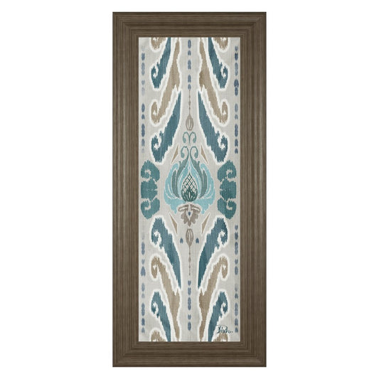 Classy Living Flourish Pattern 18x42in Wall Art | Transitional Tranquil Ash MDF Frame | Living Room & Bedroom Decor | 18 x 42 x 1 in | Model 1648