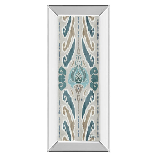 Classy Living Flourish Pattern Wall Art 18x42in | Transitional Mirrored Frame | Living Room & Bedroom Decor | 18 x 42 x 3 in | Model 1648MF