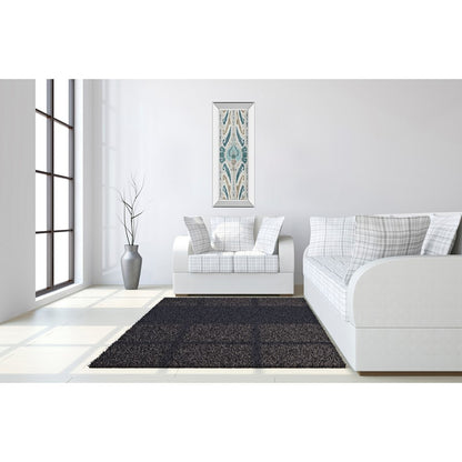 Classy Living Flourish Pattern Wall Art 18x42in | Transitional Mirrored Frame | Living Room & Bedroom Decor | 18 x 42 x 3 in | Model 1648MF