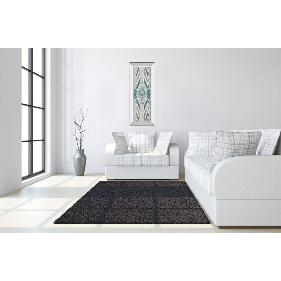 Classy Living Flourish Pattern Wall Art 18x42in | Transitional Mirrored Frame | Living Room & Bedroom Decor | 18 x 42 x 3 in | Model 1648MF