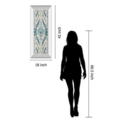 Classy Living Flourish Pattern Wall Art 18x42in | Transitional Mirrored Frame | Living Room & Bedroom Decor | 18 x 42 x 3 in | Model 1648MF