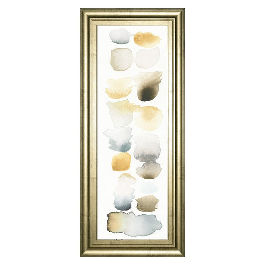 Classy Living Serene Swatch Panel Wall Art 18x42in | Contemporary Gilded Radiance Frame and Multicolor Paper Art | Living Room & Bedroom Wall | Model 1654