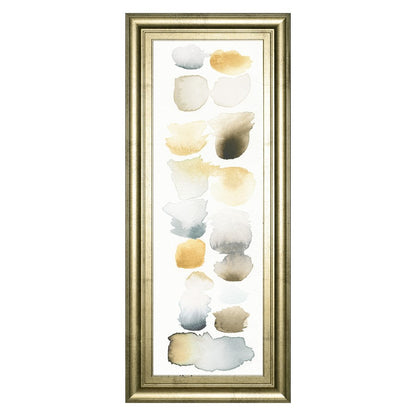 Classy Living Serene Swatch Panel Wall Art 18x42in | Contemporary Gilded Radiance Frame and Multicolor Paper Art | Living Room & Bedroom Wall | Model 1654