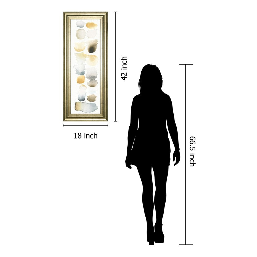 Classy Living Serene Swatch Panel Wall Art 18x42in | Contemporary Gilded Radiance Frame and Multicolor Paper Art | Living Room & Bedroom Wall | Model 1654