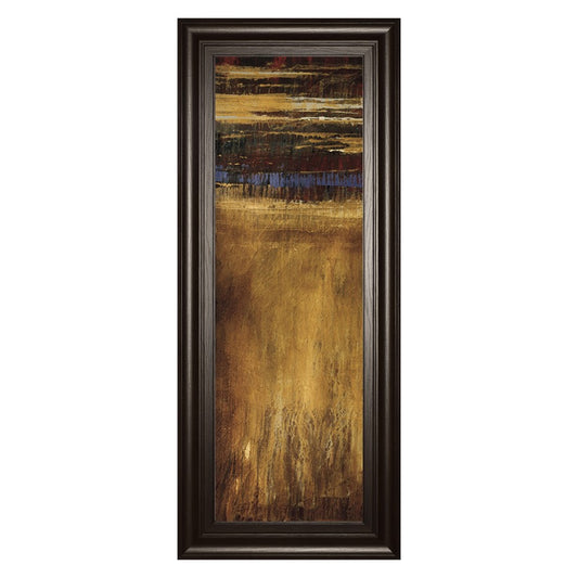 Classy Living Golden Fields 42in H Wall Art | Contemporary Multicolor Graphic Art on Paper in Dark Chocolate MDF Frame | Living Room & Office | Model 1655