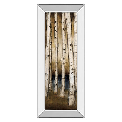 Classy Living Golden Birch Grove 18x42in Wall Art | Traditional Mixed Media Forest Scene with Mirrored Frame | Living Room & Bedroom Decor | Model 1661MF