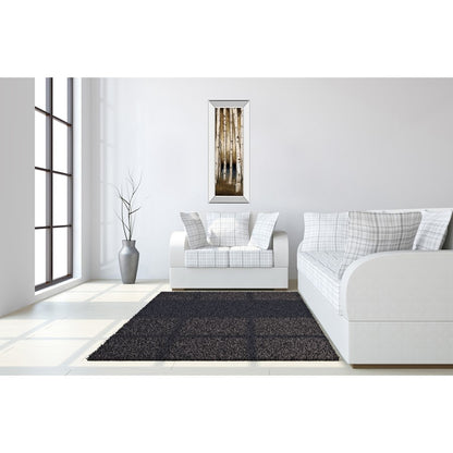 Classy Living Golden Birch Grove 18x42in Wall Art | Traditional Mixed Media Forest Scene with Mirrored Frame | Living Room & Bedroom Decor | Model 1661MF