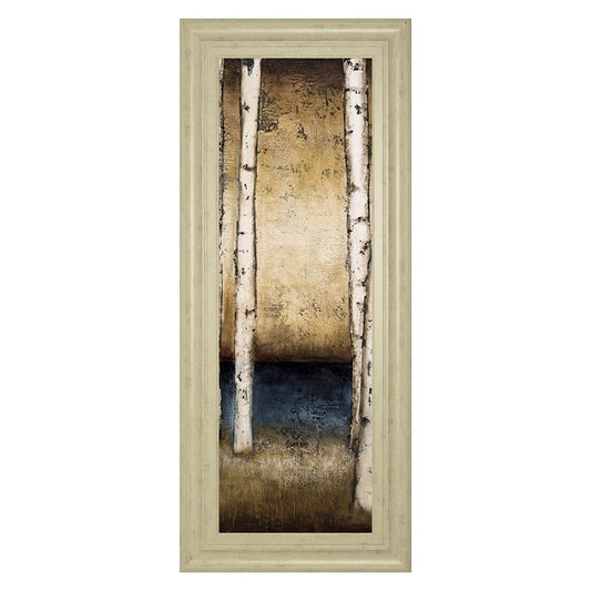 Classy Living Birch Serenity 18x42in Wall Art | Traditional Ivory Bliss MDF Frame | Living Room & Bedroom Botanical Decor | 18 x 42 x 1 in | Model 1662