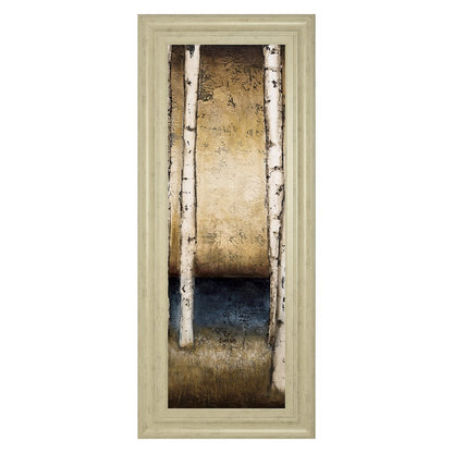 Classy Living Birch Serenity 18x42in Wall Art | Traditional Ivory Bliss MDF Frame | Living Room & Bedroom Botanical Decor | 18 x 42 x 1 in | Model 1662