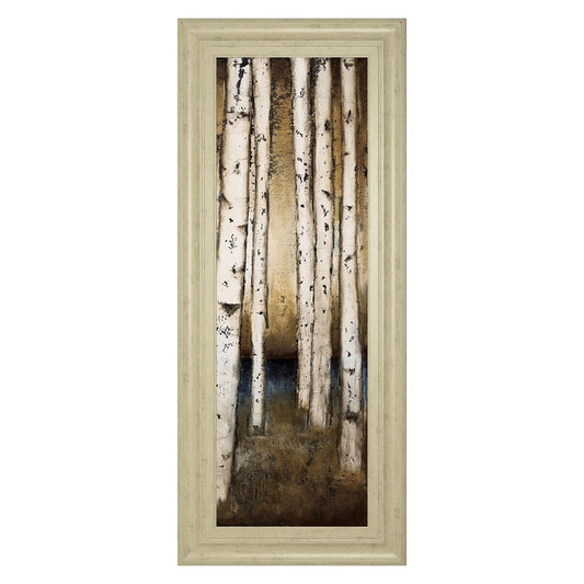 Classy Living Birch Landing 18x42in Wall Art | Traditional Ivory Bliss Frame and Paper Print | Living Room & Bedroom Tranquil Decor | 18 x 42 | Model 1663