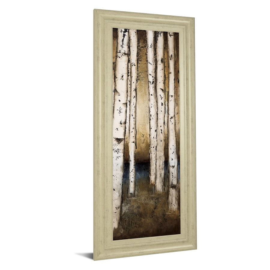 Classy Living Birch Landing 18x42in Wall Art | Traditional Ivory Bliss Frame and Paper Print | Living Room & Bedroom Tranquil Decor | 18 x 42 | Model 1663