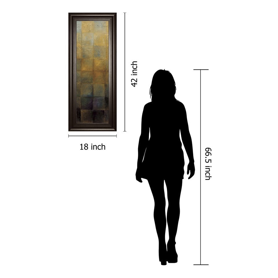 Classy Living Modra II 18x42in Wall Art | Contemporary Abstract Multicolor on Paper with Dark Chocolate MDF Frame | Living Room & Office | Model 1665