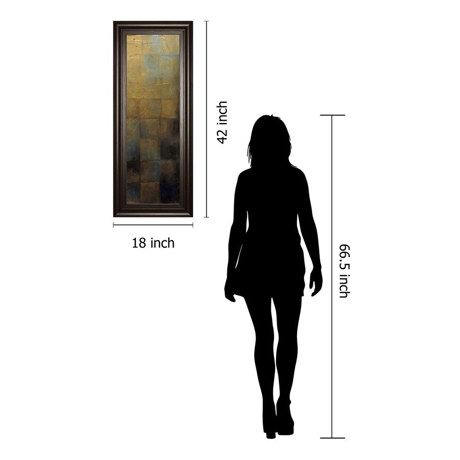 Classy Living Modra Harmony Wall Art 18x42in | Contemporary Mixed Media on Paper, Dark Chocolate MDF Frame | Living Room & Office Decor | 1 x | Model 1666