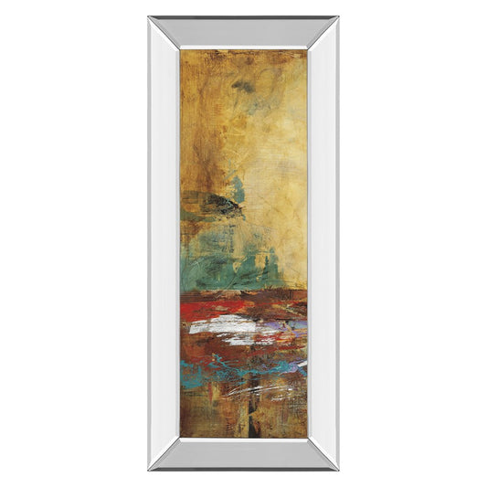 Classy Living Villarreal Santos I 42in Tall Rectangular Wall Art | Contemporary Multicolor Abstract on Mirrored Frame | Living Room & | Model 1667MF
