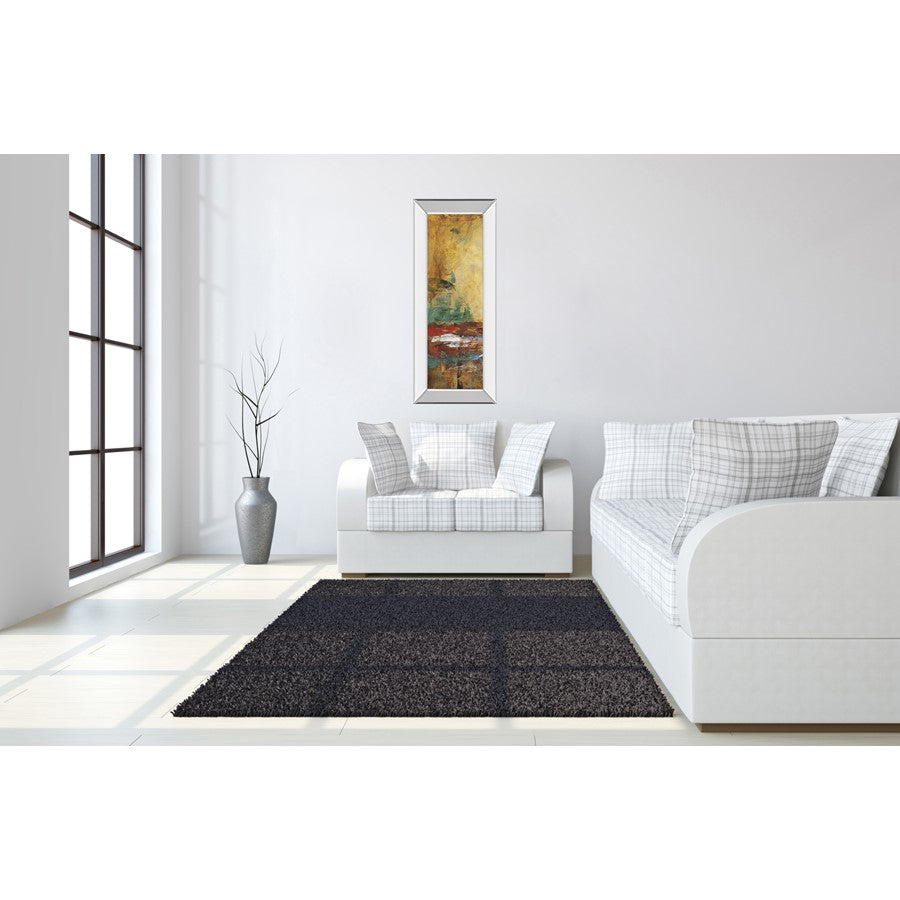 Classy Living Villarreal Santos I 42in Tall Rectangular Wall Art | Contemporary Multicolor Abstract on Mirrored Frame | Living Room & | Model 1667MF